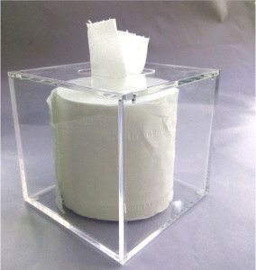 Clear Acrylic Mirror Square Tissue Box Cover Napkin Holder Organizer Stand